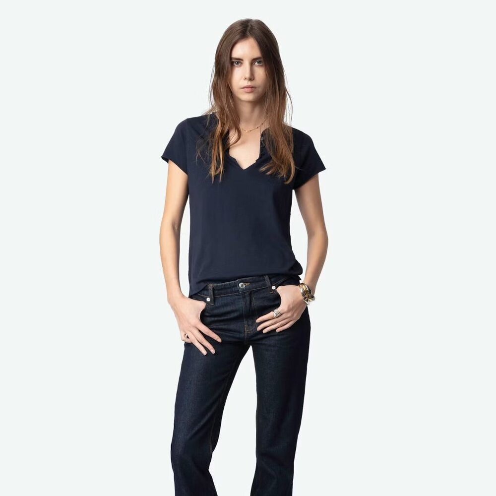 Zadig & Voltaire: Henley Diamanté T-shirt; Size:M Never Worn!